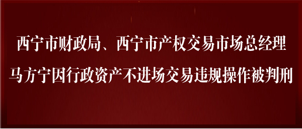 西宁市产权交易市场总经理违规组织行政资产拍卖